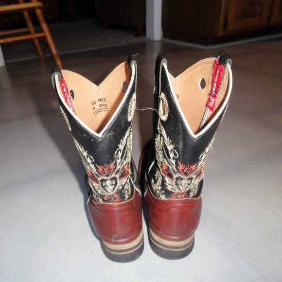 SOLD!!     Leather Cowboy Boots Longhorn Mexico - Picture 5 of 7
